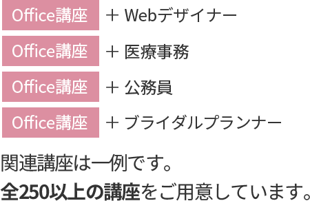 関連講座は1例です。全250以上の講座をご用意しています。