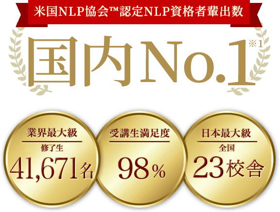 米国NLP協会認定NLP資格者輩出数国内No.1 外出せずに自宅で学ぼう