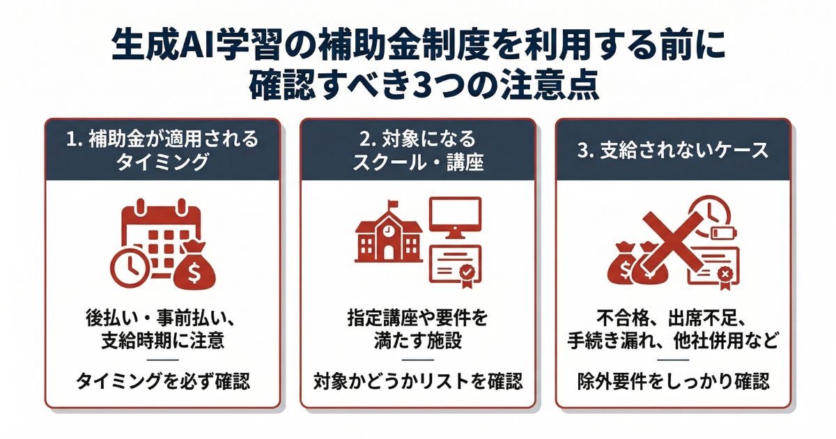 補助金制度を利用する前に確認すべき注意点