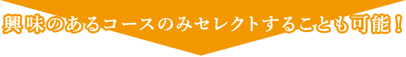 興味のあるコースのみセレクトすることも可能！